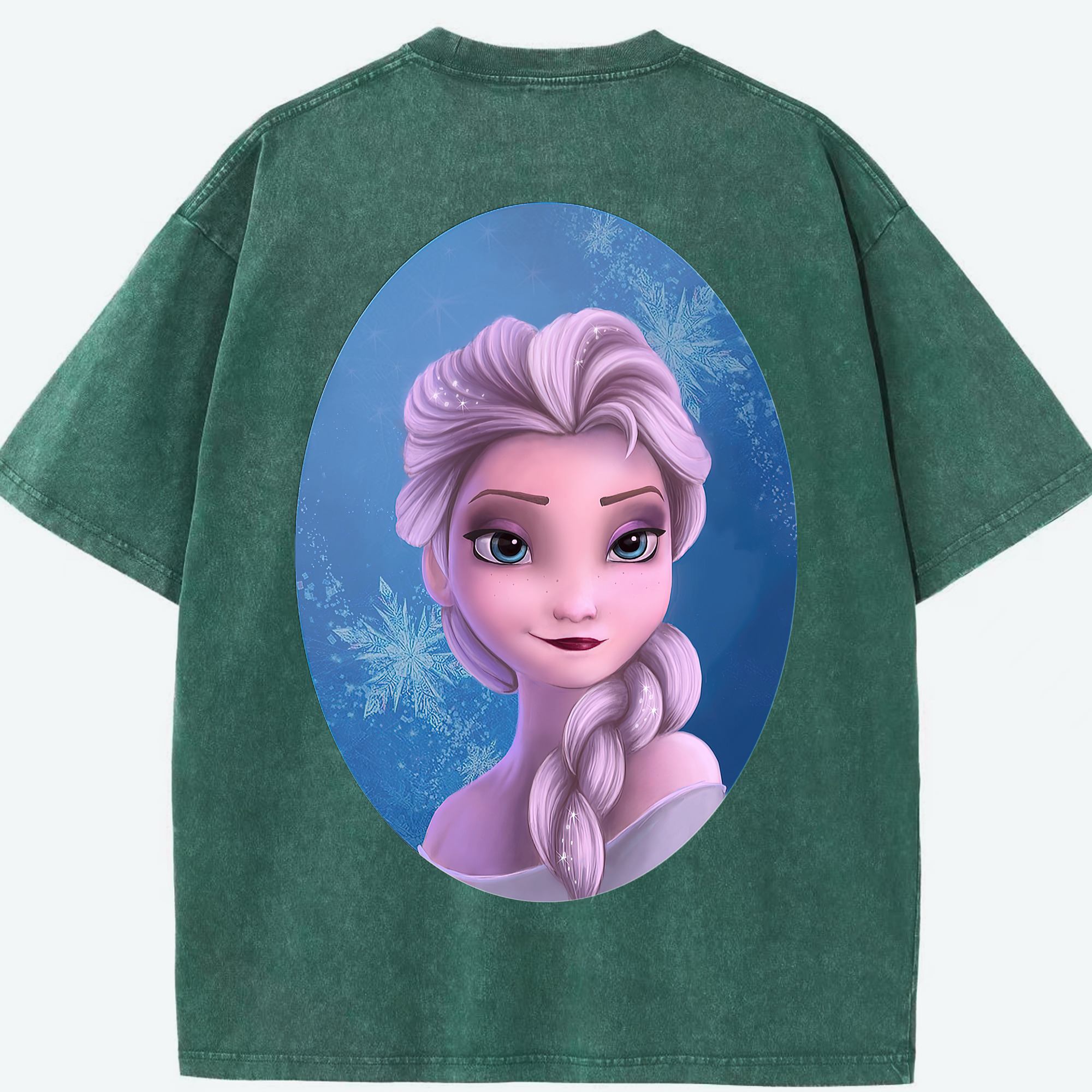 （画像用） アナと雪の女王 アンナ エルサ Frozen Anna Elsa 綿100% ヴィンテージ風 半袖Tシャツ（背面プリント）